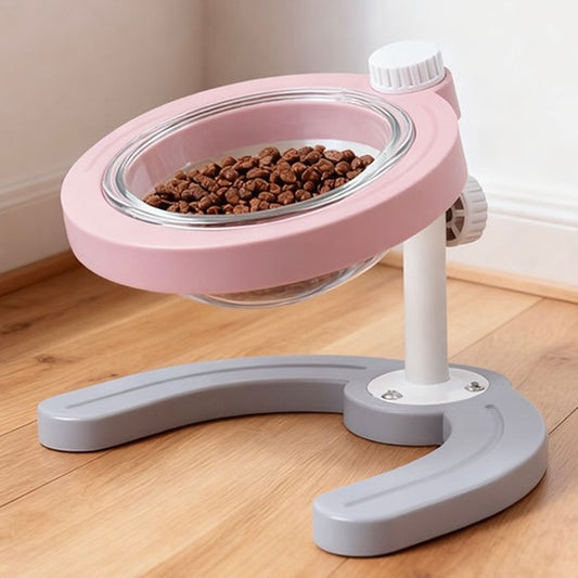 Adjustable Elevated Pet Bowl | Tilted Anti-Slip Cat & Dog Food Bowl | Petvelixir