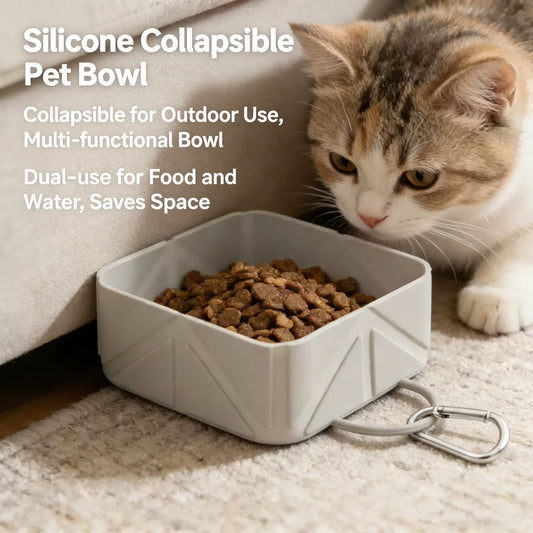 Collapsible Pet Travel Bowl | Silicone Dog & Cat Water/Food Bowl | Petvelixir