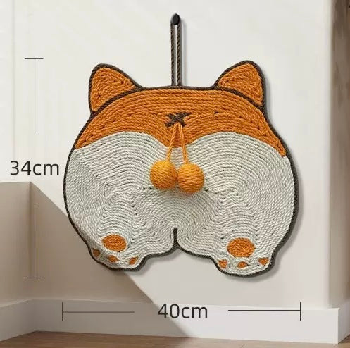 Corgi Butt Cat Scratcher Mat Jute Furniture Protector | Petvelixir