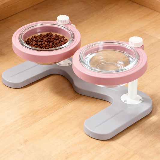 Adjustable Elevated Tilted Anti-Slip Pet Bowl for Cats & Dogs | Petvelixir