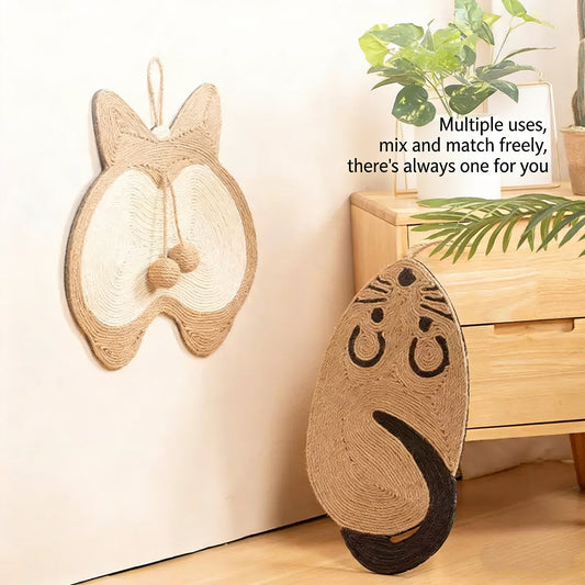 Corgi Butt Cat Scratcher Mat | Jute Scratching Pad Furniture Protector | Petvelixir